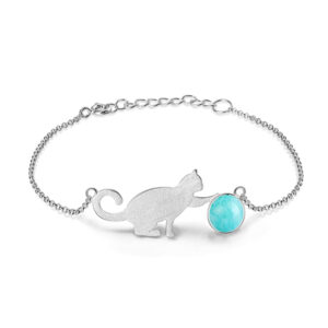Silver Bracelet with Cat